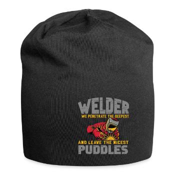 Schweißen Schweißer Spruch Schlosser - Jersey-Beanie - Schwarz - Vorne