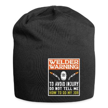 Schweißen Schweißer Spruch Schlosser - Jersey-Beanie - Schwarz - Vorne