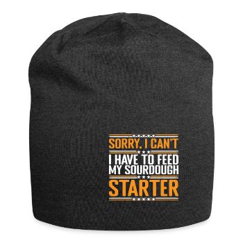 I Can't, I Have To Feed My Sourdough Starter 3 - Jersey Beanie - charcoal grey - Front