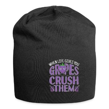 When Life Gives You Grapes Crush Them - Jersey-Beanie - Schwarz - Vorne