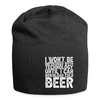 Until I Can Download Cold Beer 3 - Jersey Beanie - black - Front