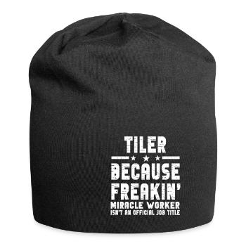 Lustiger Fliesenleger Spruch Handwerker - Jersey-Beanie - Schwarz - Vorne