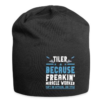 Lustiger Fliesenleger Spruch Handwerker - Jersey-Beanie - Schwarz - Vorne
