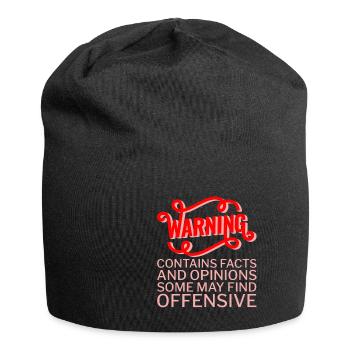 Contains Facts And Opinions Some Find Offensive 4 - Jersey-Beanie - Schwarz - Vorne