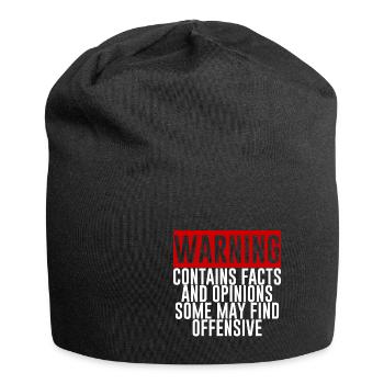 Contains Facts And Opinions Some Find Offensive 2 - Jersey-Beanie - Schwarz - Vorne