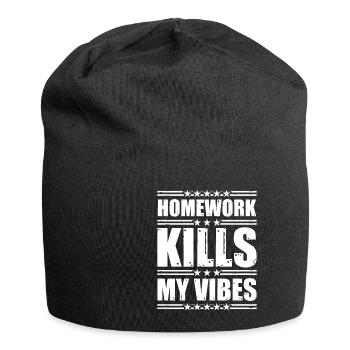 Les devoirs tuent mes vibrations 2 - Bonnet en jersey - noir - Devant