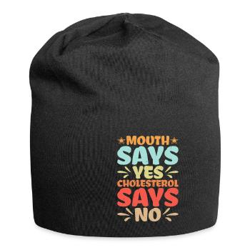 Mouth Says Yes, Cholesterol Says No - Jersey-Beanie - Schwarz - Vorne