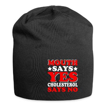 Mouth Says Yes, Cholesterol Says No 2 - Jersey-Beanie - Schwarz - Vorne