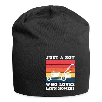 Rasenmäh Motiv I Rasenmäher für Gärtner - Jersey-Beanie - Schwarz - Vorne