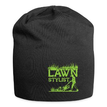 Rasenmäh Motiv I Rasenmäher für Gärtner - Jersey-Beanie - Schwarz - Vorne