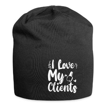 I Love My Clients 2 - Jersey Beanie - black - Front