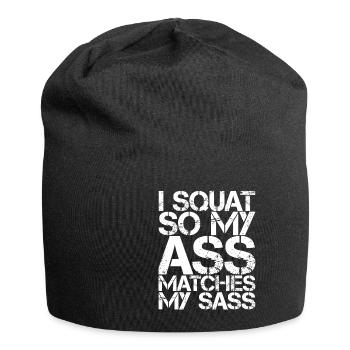 I Squat So My Ass Matches My Sass 3 - Jersey Beanie - black - Front