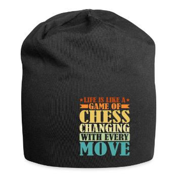 La vie est comme une partie d’échecs 2 - Bonnet en jersey - noir - Devant