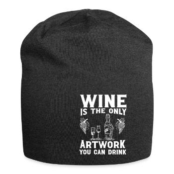 Winzer Wein Spruch für Weinliebhaber - Jersey-Beanie - Anthrazit - Vorne