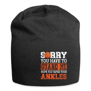 Basketball Spruch Motiv I Basketballer - Jersey-Beanie - Schwarz - Vorne