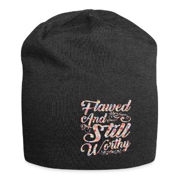 Flawed And Still Worthy 5 - Jersey Beanie - charcoal grey - Front