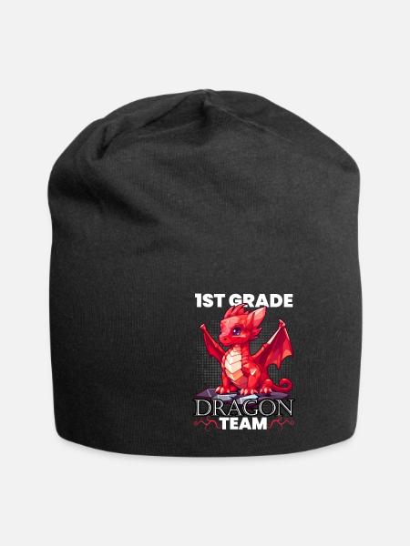 Einschulung Drache Team Erste Klasse - Jersey-Beanie - Schwarz