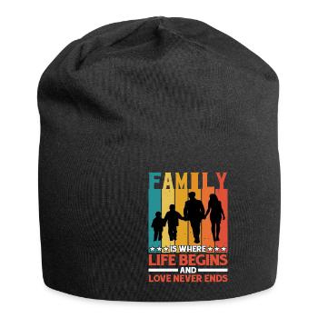 Family Is Where Life Begins And Love Never Ends - Jersey Beanie - black - Front