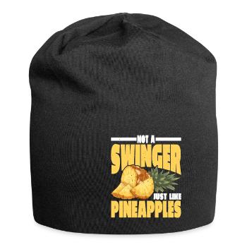 Not A Swinger, Just Like Pineapples - Jersey-Beanie - Schwarz - Vorne