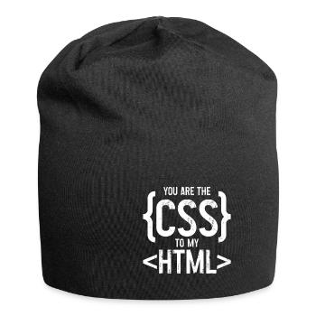 You Are The CSS To My HTML 3 - Jersey Beanie - black - Front