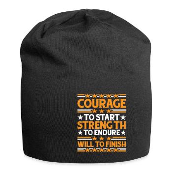 Courage To Start, Strength Endure, Will To Finish7 - Jersey-Beanie - Schwarz - Vorne
