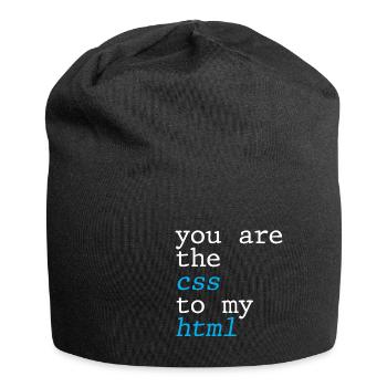 You Are The CSS To My HTML 4 - Jersey Beanie - black - Front