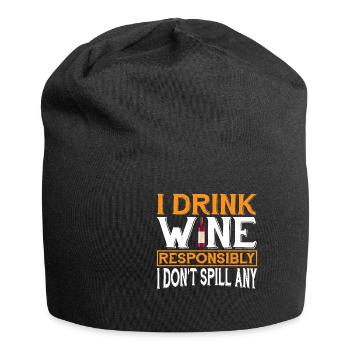 Je bois du vin de manière responsable, je n’en renverse pas 3 - Bonnet en jersey - noir - Devant
