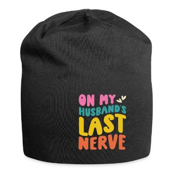On My Husbands Last Nerve - Jersey Beanie - black - Front
