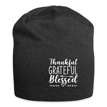Thankful Grateful - Jersey Beanie - charcoal grey - Front