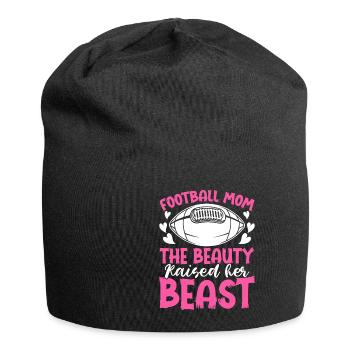 Football Mom The Beauty Raised Her Beast - Jersey-Beanie - Schwarz - Vorne