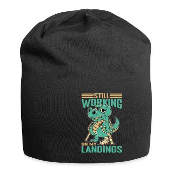 Still Working On My Landings 5 - Jersey Beanie - black - Front