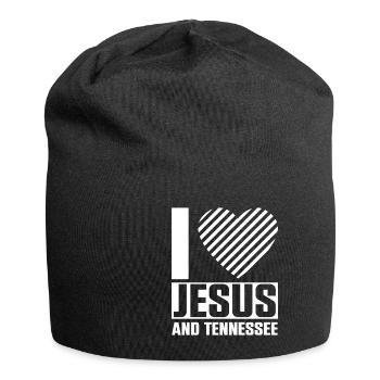 J’aime Jésus et la religion de la foi du Tennessee - Bonnet en jersey - noir - Devant
