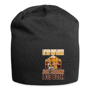 Je bois du café ou je dis de gros mots 2 - Bonnet en jersey - noir - Devant