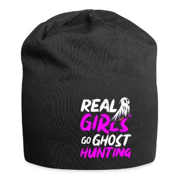 De vraies filles partent à la chasse aux fantômes à Halloween - Bonnet en jersey - noir - Devant