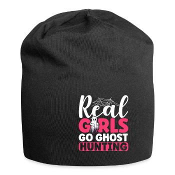 De vraies filles partent à la chasse aux fantômes à Halloween - Bonnet en jersey - noir - Devant