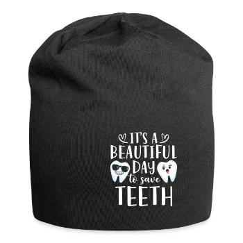 It's A Beautiful Day To Save Teeth Zahnarzt - Jersey-Beanie - Schwarz - Vorne