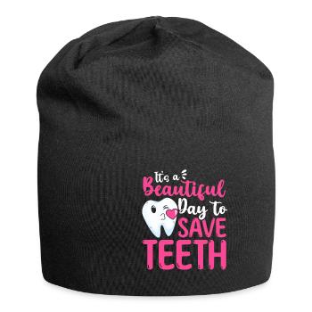 It's A Beautiful Day To Save Teeth Zahnarzt - Jersey-Beanie - Schwarz - Vorne