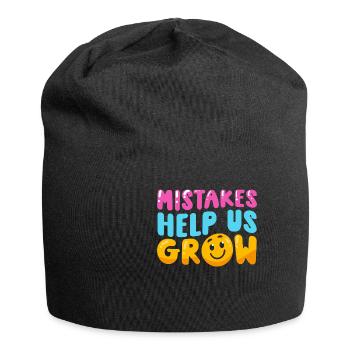Mistakes Help Us Grow Motivational Quote - Jersey Beanie - black - Front