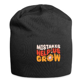 Mistakes Help Us Grow Motivational Quote - Jersey Beanie - black - Front