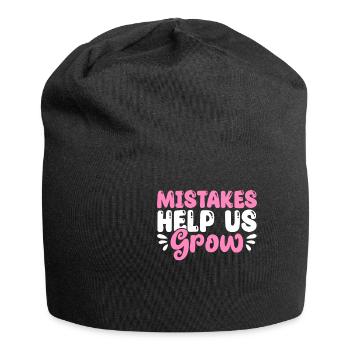 Mistakes Help Us Grow Motivational Quote - Jersey Beanie - black - Front