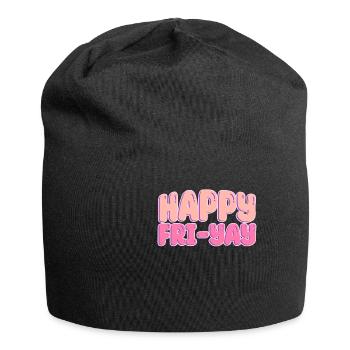 Happy Fri Yay Weekend Party Free Time - Jersey Beanie - black - Front
