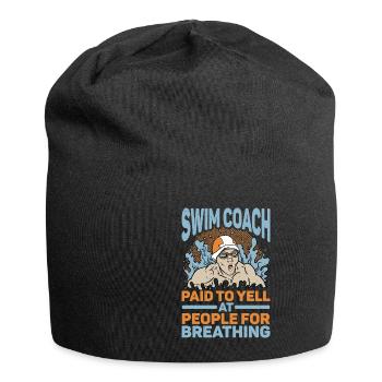 Swim Coach Paid To Yell At People For Breathing 2 - Jersey-Beanie - Schwarz - Vorne