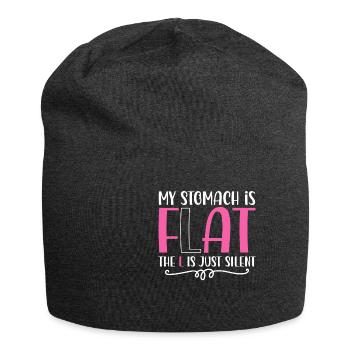 Mon ventre est plat Le L est juste silencieux - Bonnet en jersey - charbon - Devant
