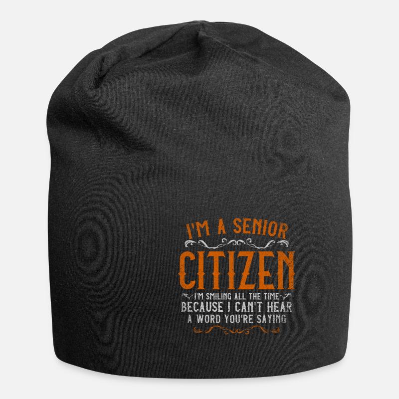 I'm Senior Citizen I'm Smiling All The Time - Jersey Beanie - black