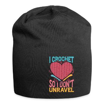 I Crochet So I Don't Unravel - Jersey-Beanie - Schwarz - Vorne