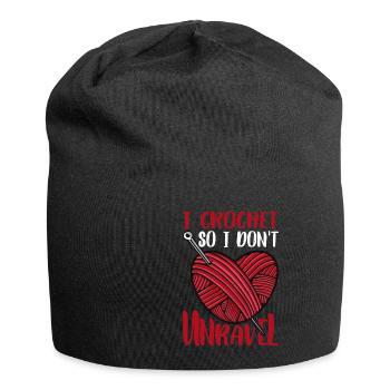 I Crochet So I Don't Unravel 2 - Jersey-Beanie - Schwarz - Vorne