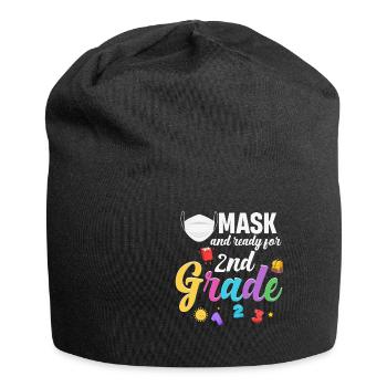 Masque et prêt pour la 2ème classe, prêt pour - Bonnet en jersey - noir - Devant