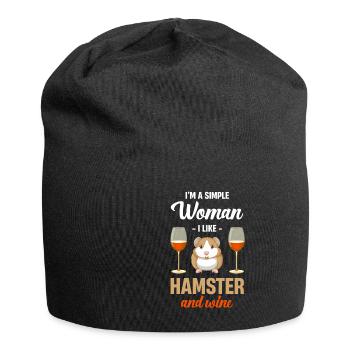 I'm a simple woman, I love hamsters and - Jersey Beanie - black - Front
