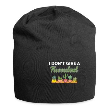 I don't give a succulent gardener plant - Jersey Beanie - black - Front