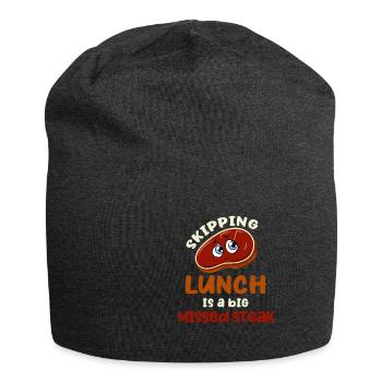 Skipping lunch is big - Jersey Beanie - charcoal grey - Front